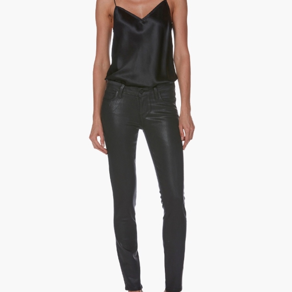 PAIGE Black Verdugo Coated Skinny Jeans